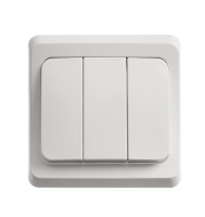 ЭТЮД Выключатель трехклавишный скрытый белый Systeme Electric BC10-003B