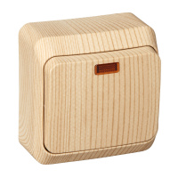 ЭТЮД Выключатель одноклавишный наружный с подсветкой сосна сх.1 Systeme Electric BA10-005D