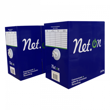 Витая пара UTP 4 пары AWG 24 Cat.5e внутренняя CCA Net.on 305м (UTP 4х2х0.5 In/CCA) 01-0302