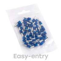 Наконечник штыревой втулочный изолированный НШвИ 2.5-8 (50шт) синий EKF nhvi-2.5-8