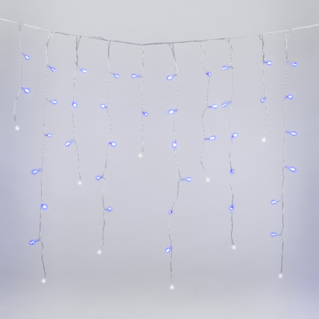 Бахрома светодиодная с эффектом мерцания 3м Соединяемая 200 светодиодов Синий и Провод прозрачный ULD-B3007-200/TTK BLUE-WHITE IP44 Uniel UL-00007210