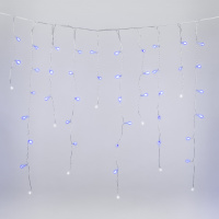 Бахрома светодиодная с эффектом мерцания 3м Соединяемая 200 светодиодов Синий и Провод прозрачный ULD-B3007-200/TTK BLUE-WHITE IP44 Uniel UL-00007210