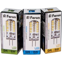 Лампа светодиодная LED 3вт 12в G4 теплый капсульная FERON LB-422 25531