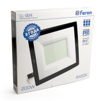 Прожектор светодиодный ДО-200w 6400К 19000Лм IP65 черный FERON LL-924 29499