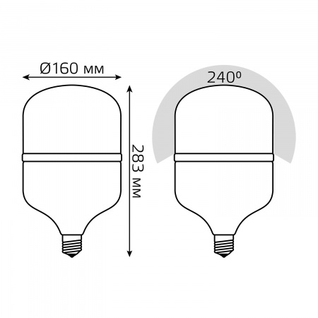 Лампа светодиодная LED 60 Вт 5400 лм 4000К AC180-240В E27 цилиндр Т160 нейтральный Elementary GAUSS 63226