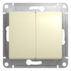 GLOSSA Выключатель двухклавишный в рамку бежевый схема 5 Systeme Electric GSL000251