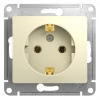 GLOSSA Розетка с заземлением в рамку бежевая Systeme Electric GSL000243