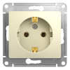 GLOSSA Розетка с заземлением в рамку бежевая Systeme Electric GSL000243