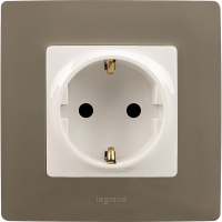 ETIKA Розетка с заземлением со шторками белая Legrand/Daccord 672222