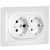 BRITE Розетка двойная с заземлением без защитных шторок 16А в сборе РС12-3-БрБ белый IEK BR-R21-16-K01-F