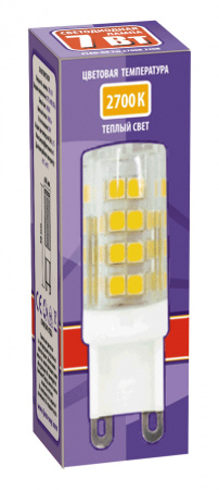 1039064B Лампа светодиодная LED 7Вт G9 400Лм 220V/50Hz теплый JazzWay 