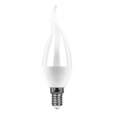 Лампа светодиодная LED 7вт Е14 белый матовая свеча на ветру FERON LB-97 25761