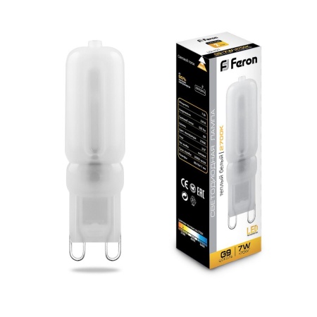 LB-431 25755 Лампа светодиодная LED 7вт 230в G9 теплый капсульная FERON 