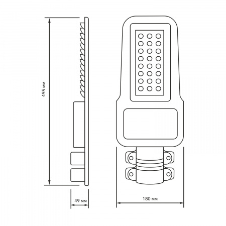 "Светильник Уличный Gauss LED Qplus IP65 455*180*49 100W 12000lm 5000K 120-260V КСС ""Ш"" 1/4" GAUSS 629535300