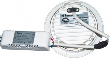 AL2110 27851 Светильник светодиодный ДВО-12w 4000K 960Лм со стеклом белый FERON 