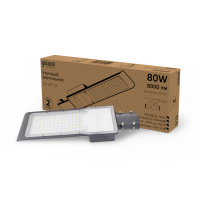 Светильник светодиодный уличный консольный LED ДКУ 80 Вт 8000 Лм 3000К IP65 190-250 В КСС Ш 420х160х57 мм Avenue Gauss GAUSS 629534180