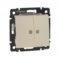 VALENA Выключатель двухклавишный c подсветкой в рамку слоновая кость Legrand 774328