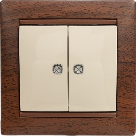 VALENA Выключатель двухклавишный c подсветкой в рамку слоновая кость Legrand 774328