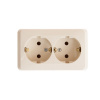 ЭТЮД Розетка двойная наружная с заземлением без шторок бежевая Systeme Electric PA16-007K