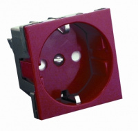 W45 Розетка с заземлением для кабель-канала красная Systeme Electric RN16-113-K