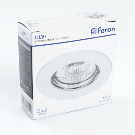 Светильник ИВО-50w 12в G5.3 белый FERON DL10 15109