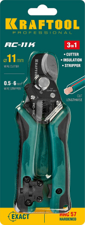 22696-3 Кабелерез RC-11 д.11 мм 0.5-6 мм2 съемник изоляции встроенный нож KRAFTOOL 