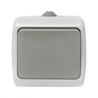 Выключатель Мурманск 1-клавишный 10А IP54 серый EKF EFV10-021-30-54