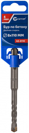 Бур по бетону , Profi, двойная резьба, SDS-Plus, 8 х 110 мм CUTOP 40-8110
