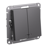 ATLASDESIGN 2-клавишный ВЫКЛЮЧАТЕЛЬ с подсветкой, сх.5а, 10АХ, механизм, БАЗАЛЬТ Systeme Electric ATN001453