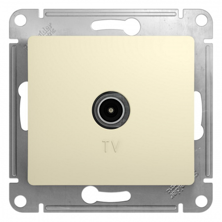GLOSSA Розетка телевизионная TV проходная в рамку 4дБ бежевая Systeme Electric GSL000292