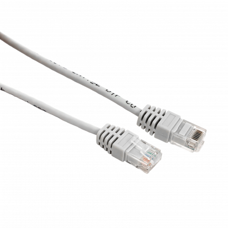 Патч-корд TERACOM Cat.5E (1Гбит/с) неэкранированный UTP оболочка PVC серый (1м) EKF TRC-5EUTP-PVC-1M-GY