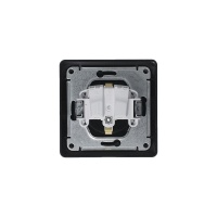 GLOSSA Розетка с заземлением со шторками с крышкой IP44 антрацит в сборе Systeme Electric GSL000748