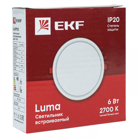 Светильник встраиваемый светодиодный ДВО 1001 6Вт 2700K IP20 Basic EKF DLL-1001-6-2700