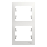 GLOSSA Рамка 2 поста вертикальная белая Systeme Electric GSL000106