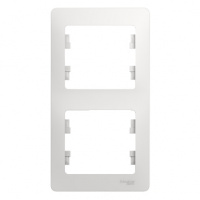 GLOSSA Рамка 2 поста вертикальная белая Systeme Electric GSL000106