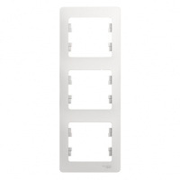 GLOSSA Рамка 3 поста вертикальная белая Systeme Electric GSL000107