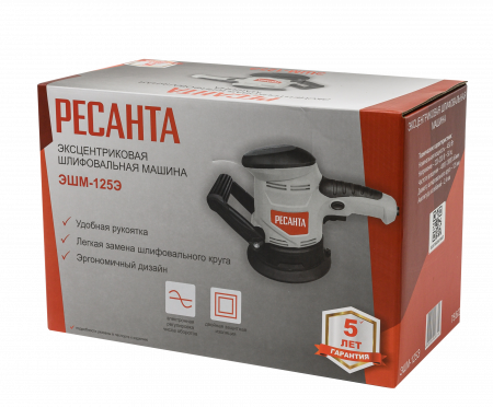75/6/2 Эксцентриковая шлифовальная машина ЭШМ-125Э Ресанта 