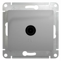 GLOSSA Розетка телевизионная TV проходная в рамку 4дБ алюминий Systeme Electric GSL000392