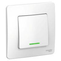 BLANCA скрытой установки одноклавишный выключатель (cх.1) с подсветкой, 6A, 250B, белый Systeme Electric BLNVS006111