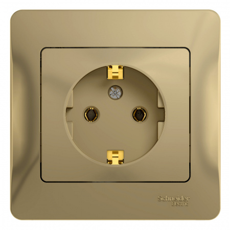 GLOSSA Розетка с заземлением в сборе титан Systeme Electric GSL000442