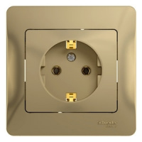 GLOSSA Розетка с заземлением в сборе титан Systeme Electric GSL000442