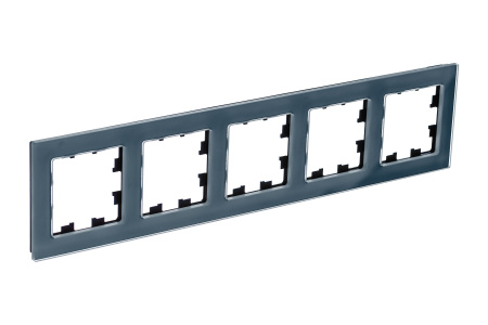 ATLASDESIGN NATURE 5-постовая РАМКА, НАТУРАЛЬНОЕ СТЕКЛО, ГРИФЕЛЬ Systeme Electric ATN360705