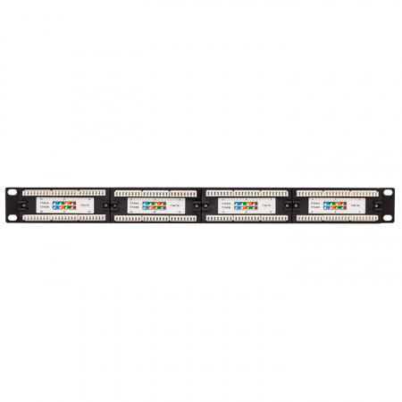 Патч-панель TERACOM 19'' Cat.5E 1U неэкранированная UTP 24 порта RJ-45 110 IDC EKF TRC-PPNL-5EUTP-1U24