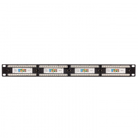 Патч-панель TERACOM 19'' Cat.5E 1U неэкранированная UTP 24 порта RJ-45 110 IDC EKF TRC-PPNL-5EUTP-1U24