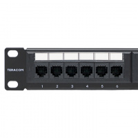 Патч-панель TERACOM 19'' Cat.5E 1U неэкранированная UTP 24 порта RJ-45 110 IDC EKF TRC-PPNL-5EUTP-1U24