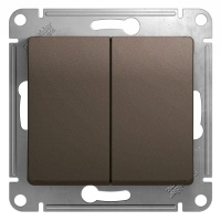 GLOSSA Переключатель двухклавишный схема 6 шоколад в рамку Systeme Electric GSL000865