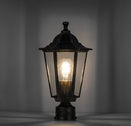 Светильник НТУ-60w на трубу Е27 IP44 черное золото FERON PL6103/6103 11129