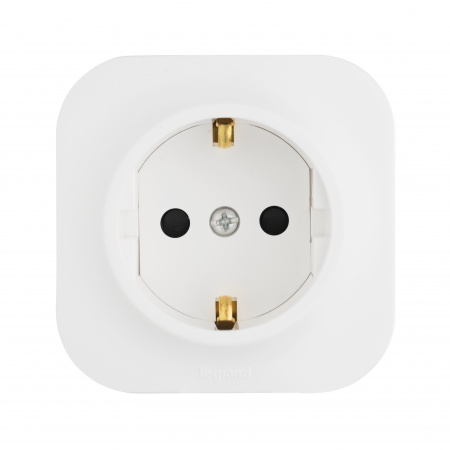 Quteo Розетка с заземлением без шторок наружная белая Legrand/Daccord 782211