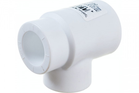 Тройник полипропиленовый PPR переходной 25х20х20мм белый Политэк 9300252020