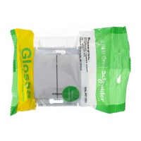 GLOSSA Выключатель двухклавишный с подсветкой схема 5а платина Systeme Electric GSL001253